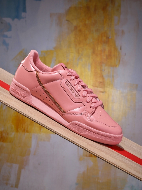

ADIDAS Originals Women Coral Pink Continental 80 Solid Leather Sneakers