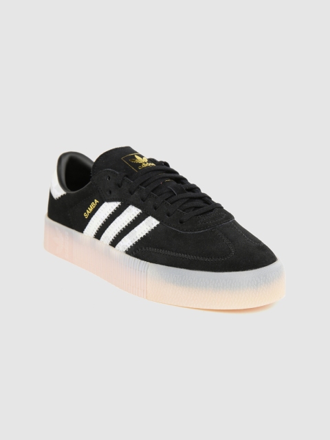 

ADIDAS Originals Women Black Solid Sambarose Leather Flatform Sneakers