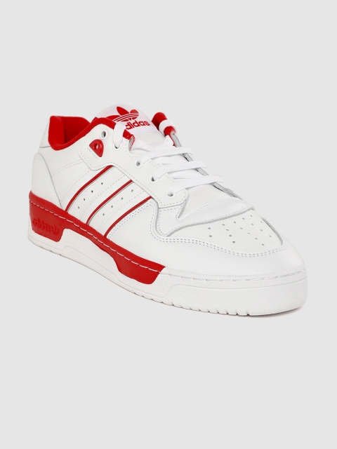 

ADIDAS Originals Men White & Red Perforated Rivalry Low Sneakers