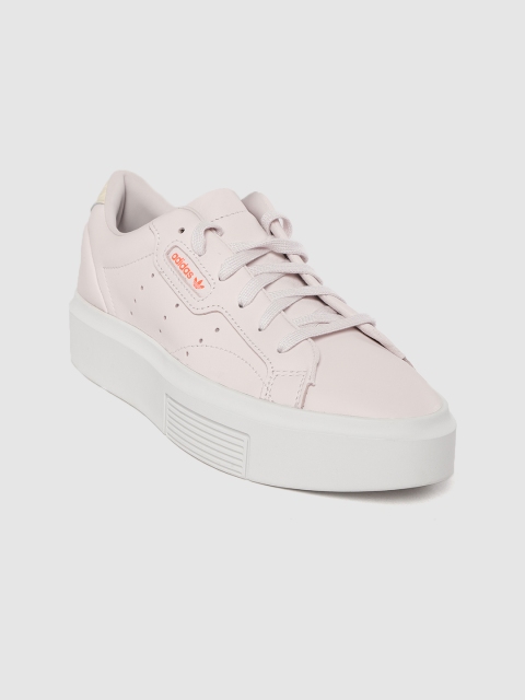 

ADIDAS Originals Women Pink Sleek Super Leather Flatform Sneakers