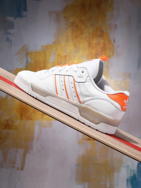 

ADIDAS Originals Men White Perforated Rivalry Low Leather Sneakers