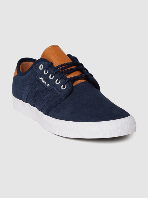 

ADIDAS Originals Men Navy Seeley Suede Skateboarding Shoes, Navy blue