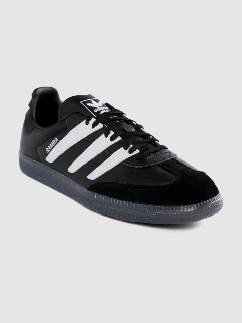 

ADIDAS Originals Men Black & White Leather Samba OG Sneakers