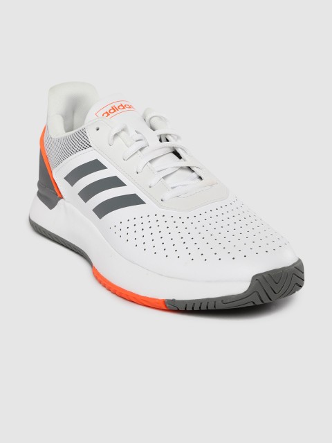 

ADIDAS Men Off-White Perforated CourtSmash Tennis Shoes