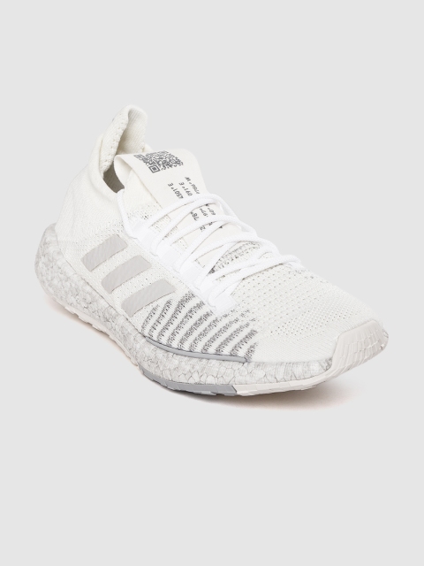 

ADIDAS Men White Woven Design Pulse Boost HD Running Shoes
