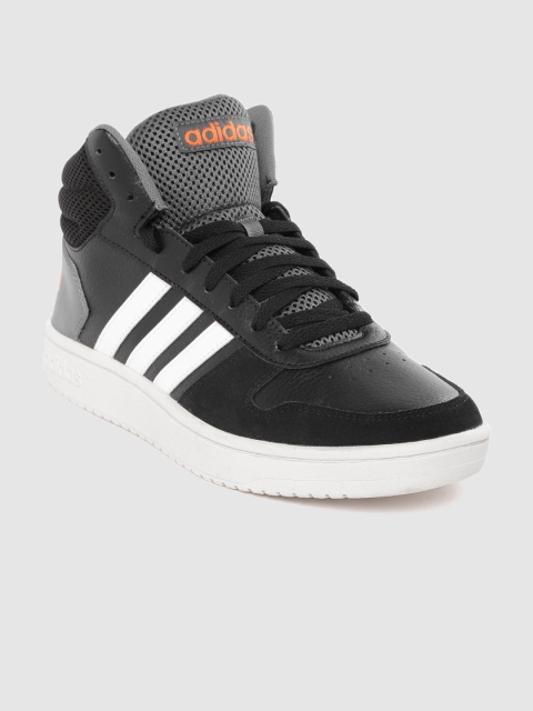 

ADIDAS Men Black Hoops 2.0 Mid-Top Basketball Shoes