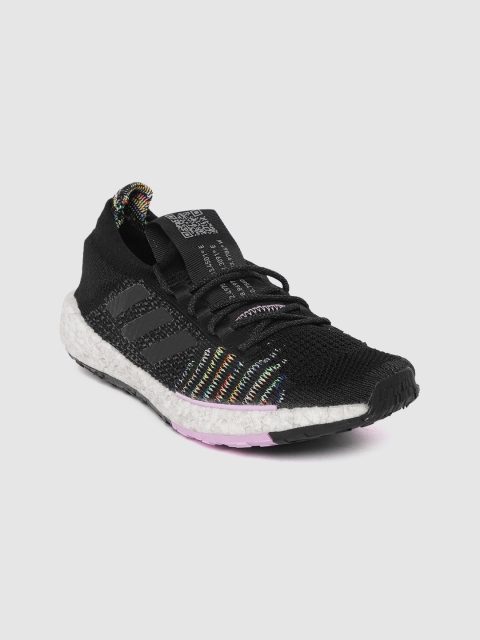 

ADIDAS Women Black Woven Design Pulse Boost HD LTD Running Shoes