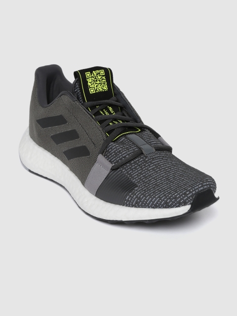 

ADIDAS Men Charcoal Grey Woven Design Sense Boost Go Running Shoes