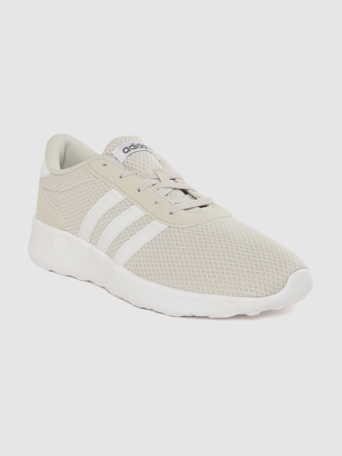 

ADIDAS Men Cream-Coloured Woven Design Lite Racer Running Shoes