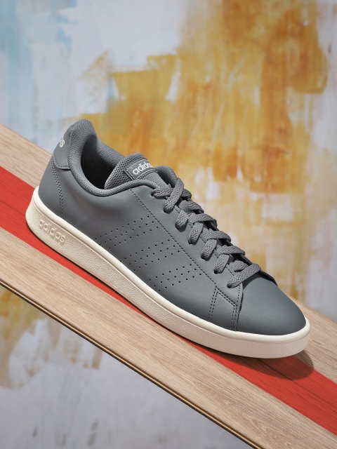 

ADIDAS Men Charcoal Grey Advantage Base Perforated Tennis Shoes