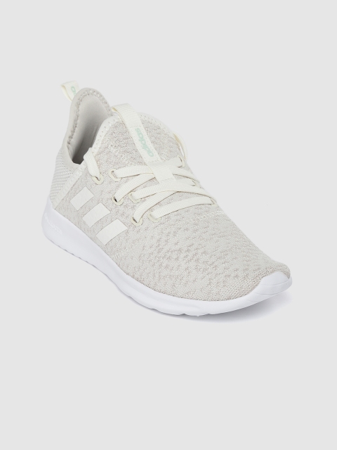 

ADIDAS Women Off-White Woven Design Cloudfoam Pure Running Shoes