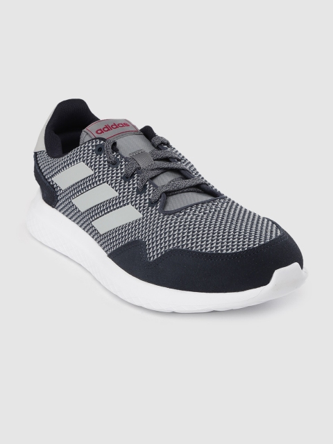 

ADIDAS Men Charcoal Grey & White Woven Design Archivo Running Shoes