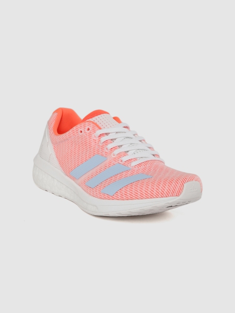 

ADIDAS Women Orange & White Woven Design Adizero Boston 8 Running Shoes