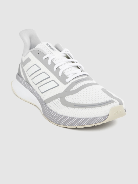 

ADIDAS Men White & Grey Woven Design Novafvse X Running Shoes
