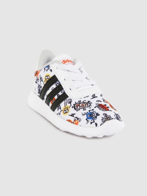 

ADIDAS Boys White & Black Lite Printed Running Shoes