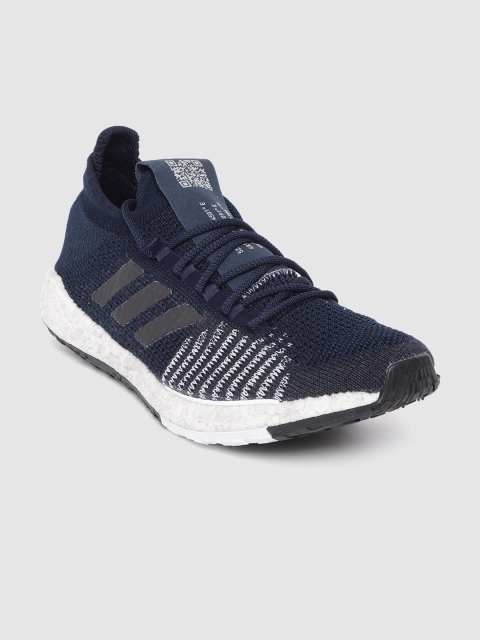 

ADIDAS Men Navy Blue & White Woven Design Pulse Boost HD Running Shoes