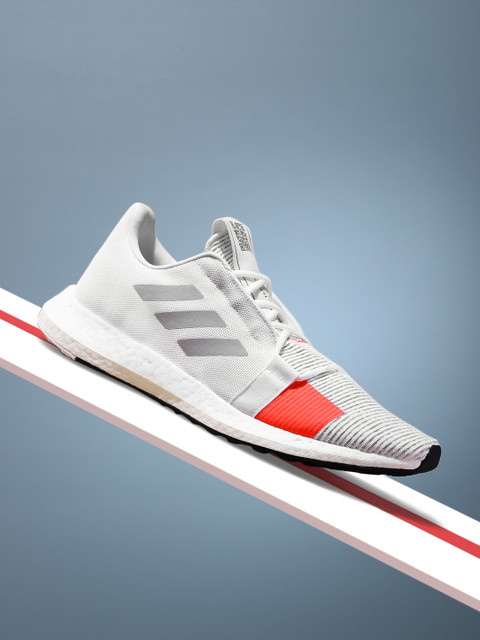 

ADIDAS Men White & Grey Woven Design Sense Boost Go Running Shoes