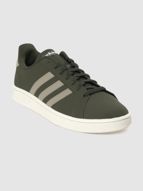 

ADIDAS Men Olive Green Grand Court Base Tennis Shoes