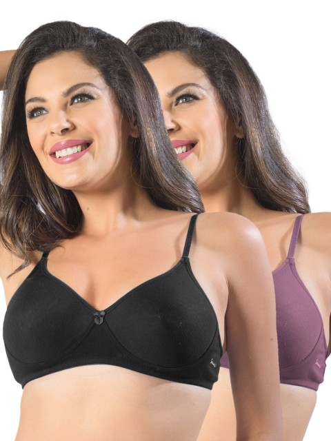 

Sonari Pack of 2 Full-Coverage T-shirt Bras, Black