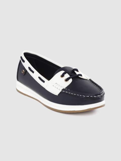 

Allen Solly Women Navy Blue & White Colourblocked Boat Shoes