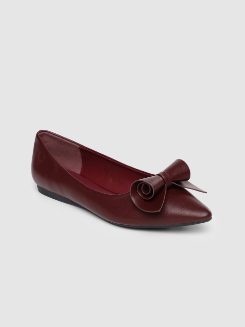 

Allen Solly Women Burgundy Solid Leather Ballerinas