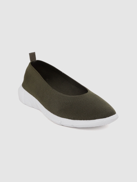 

Allen Solly Women Dark Olive Green Slip-Ons