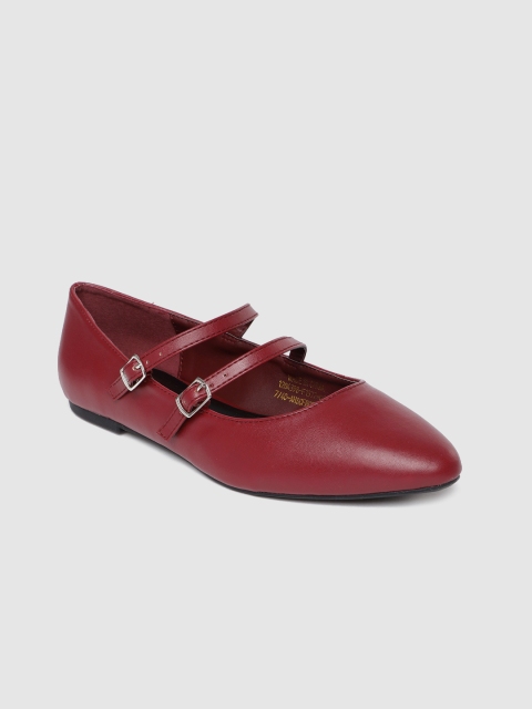 

Allen Solly Women Burgundy Solid Leather Ballerinas