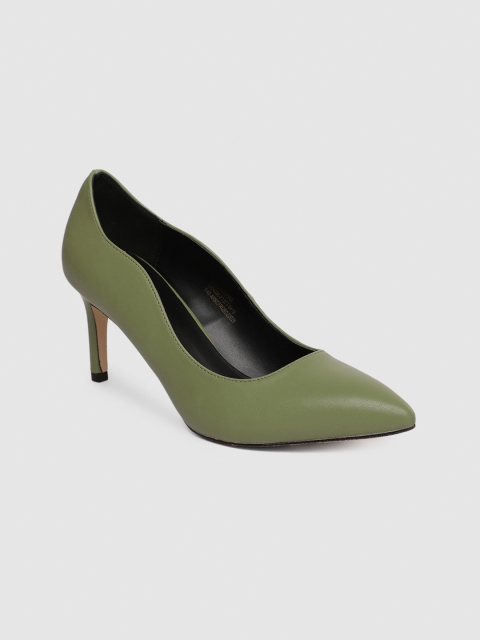 

Allen Solly Women Green Solid Leather Pumps
