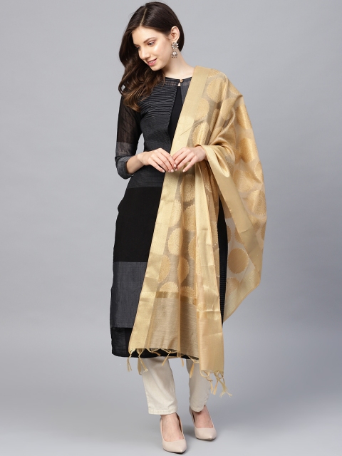 

Ishin Beige & Golden Brocade Zari Work Dupatta