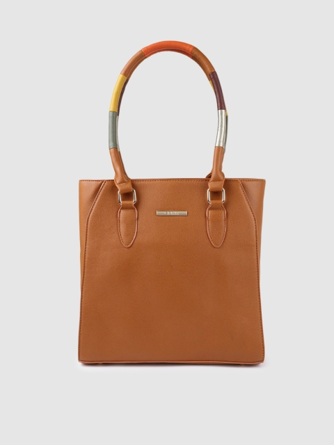 

CERIZ Tan Solid Handheld Bag