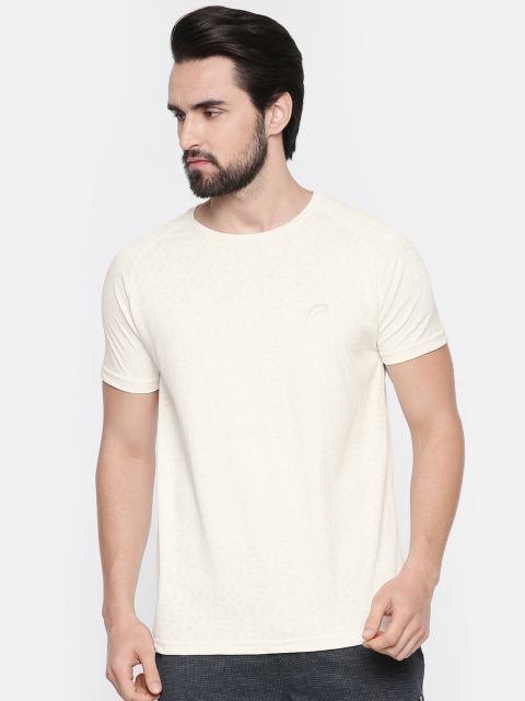 

Proline Active Men Off-White Self Design Round Neck T-shirt