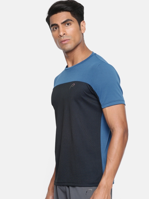 

Proline Active Men Blue & Black Colourblocked Round Neck T-shirt