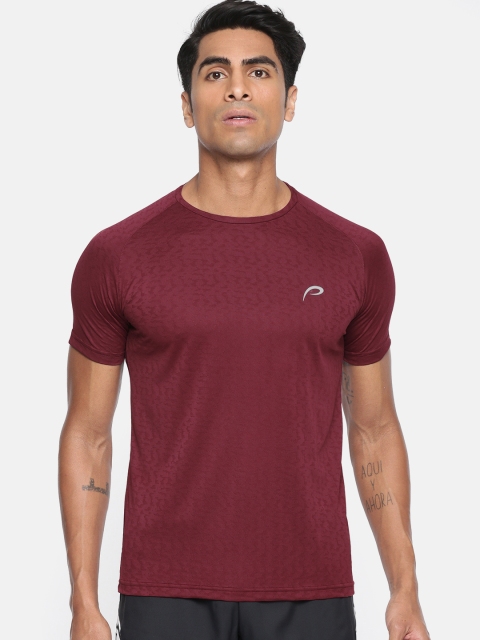 

Proline Active Men Maroon Self Design Round Neck T-shirt