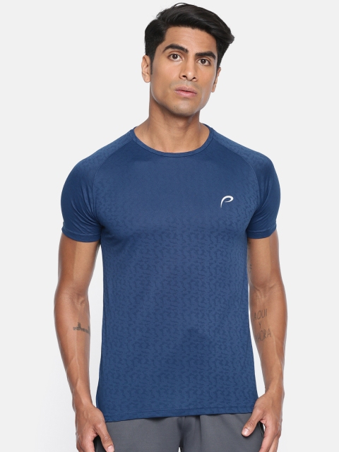 

Proline Active Men Blue Self Design Round Neck T-shirt