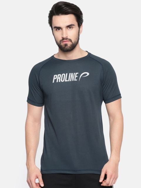 

Proline Active Men Charcoal Grey Solid Round Neck T-shirt