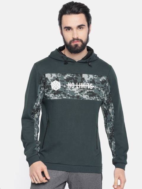 

Proline Active Men Grey Printed Hooded Sweatshirt