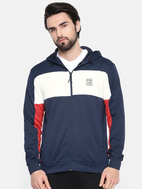 

Proline Active Men Navy Blue & White Colourblocked Comfort Fit Sweatshirt