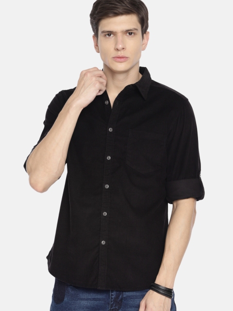 

Roadster Men Black Regular Fit Solid Casual Shirt
