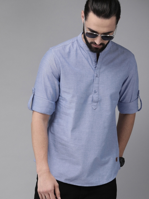Roadster Men Blue Regular Fit Solid Casual Shirt