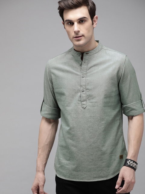 

The Roadster Lifestyle Co Men Olive Green Regular Fit Solid Casual Shirt