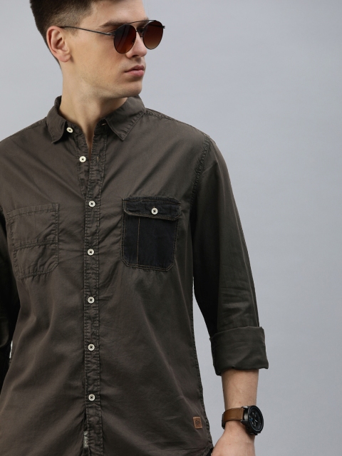 

Roadster Men Coffee Brown Regular Fit Solid Casual Shirt