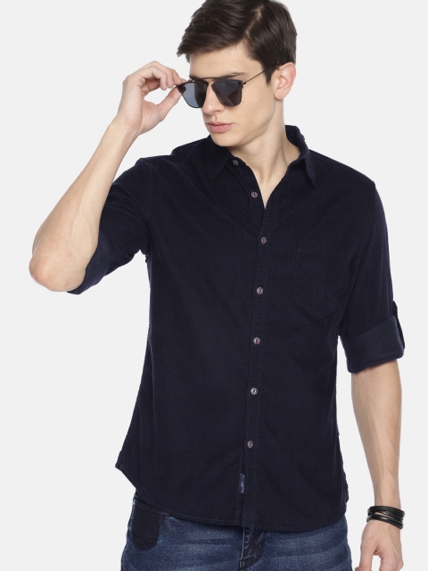 

The Roadster Lifestyle Co Men Navy Blue Regular Fit Solid Casual Shirt