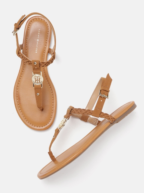 

Tommy Hilfiger Women Brown Solid T-Strap Flats