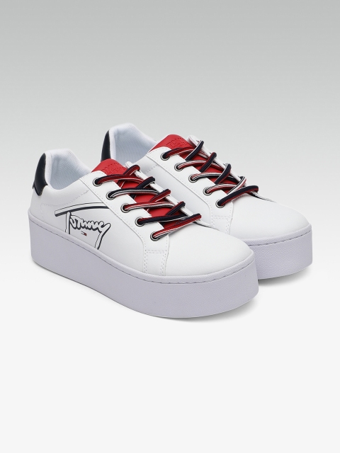 

Tommy Hilfiger Women White Leather Sneakers