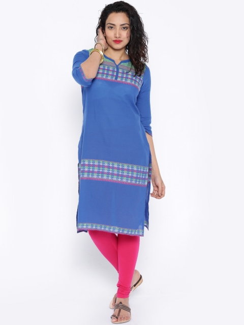 

Aurelia Blue Kurta with Woven Design