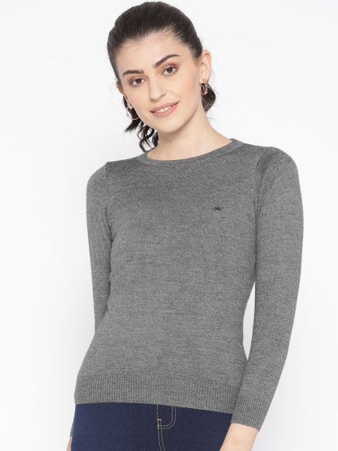 

Monte Carlo Women Charcoal Grey Solid Winter Top