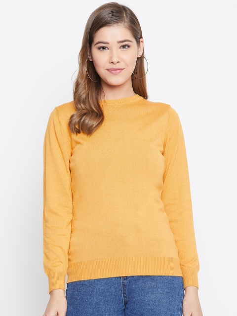 

Monte Carlo Women Mustard Yellow Solid Winter Top