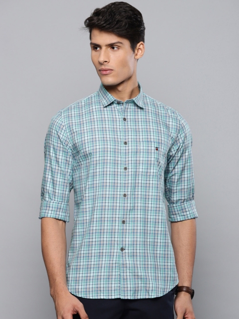 

Louis Philippe Sport Men Blue & Grey Super Slim Fit Checked Casual Shirt