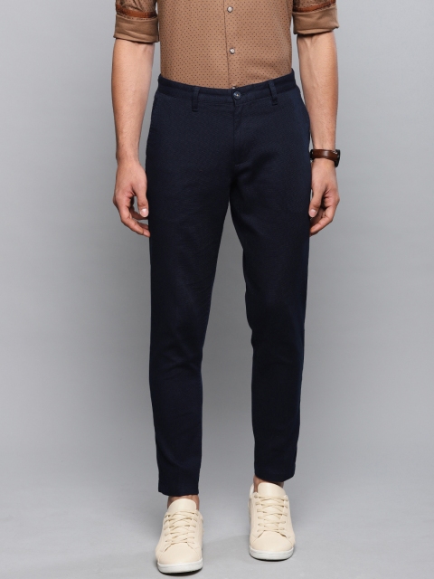 

Louis Philippe Sport Men Navy Blue Regular Fit Self Design Regular Trousers