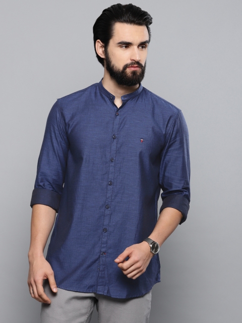 

Louis Philippe Sport Men Navy Blue Super Slim Fit Self Design Casual Shirt